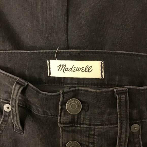 Madewell Black Gray Cali-Demi Boots Jeans Size 28T - Picture 7 of 9